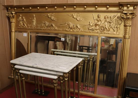 A Regency style gilt overmantel W.140cm
